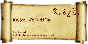 Kajdi Ádám névjegykártya
