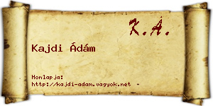 Kajdi Ádám névjegykártya